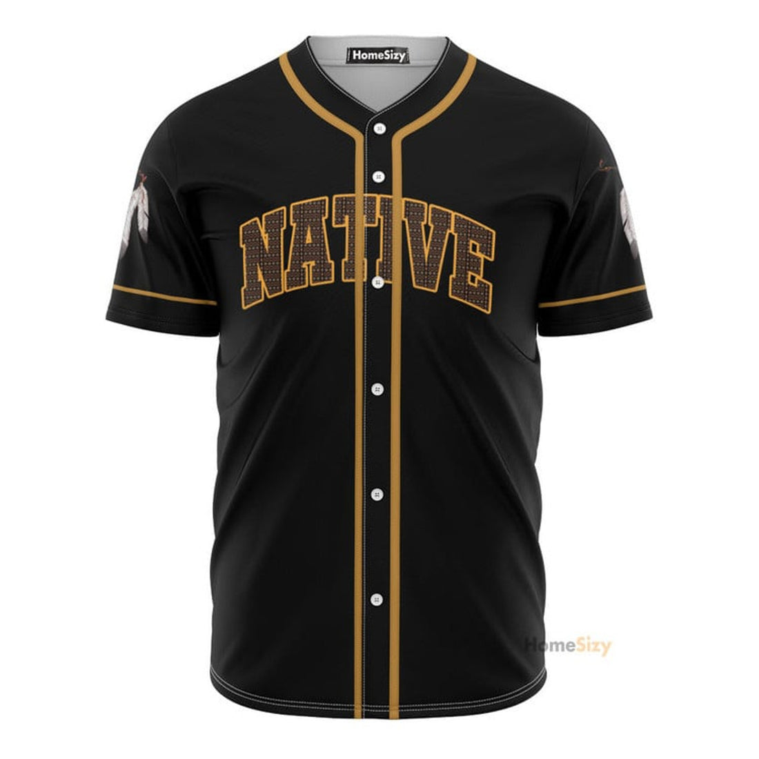 Custom Name Native American Feathers - Personalized Baseball Jersey