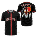Custom Name Native American Feathers Red - Personalized Baseball Jersey