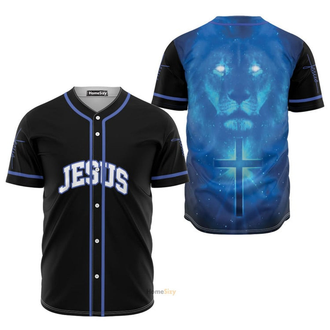 Amazing Jesus Lion Ling Blue Black - Baseball Jersey