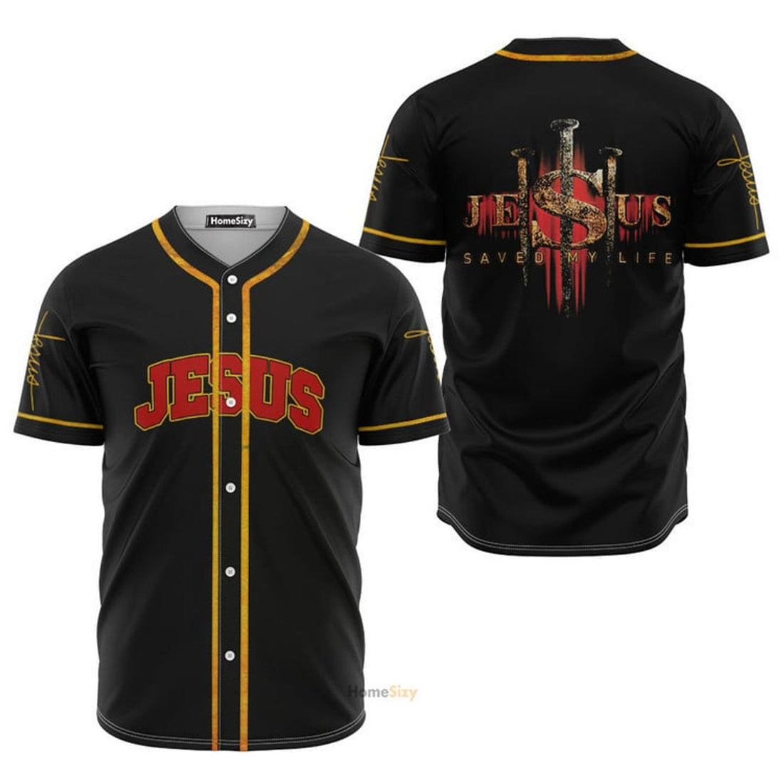 Jesus Saved My Life Cross - Baseball Jersey