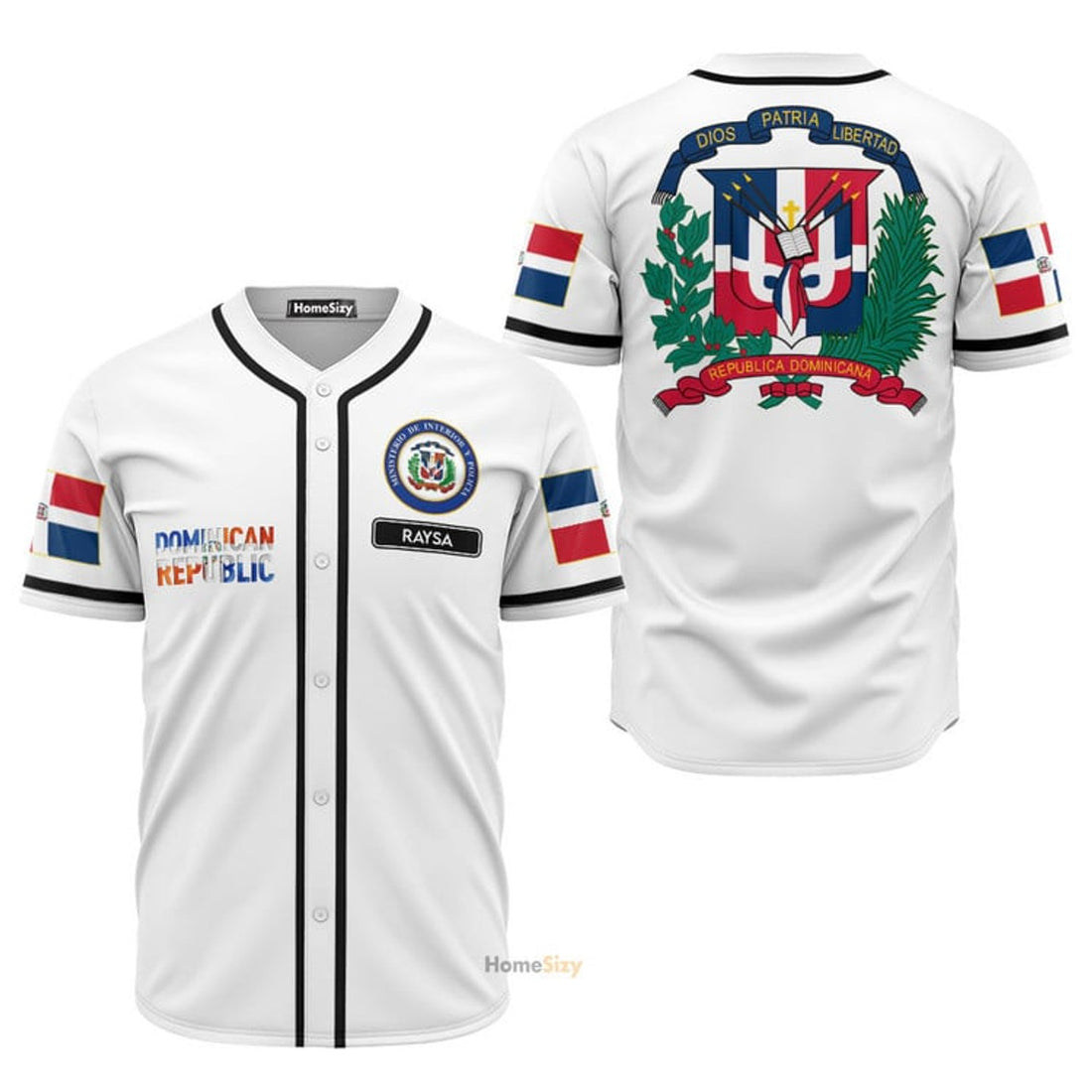 Custom Name Proud Of Dominican Republic - Personalized Baseball Jersey