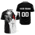Custom Name Jesus And Lion - Personalized Baseball Jersey