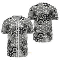 Bee And Honeycomb Black And White - Baseball Jersey