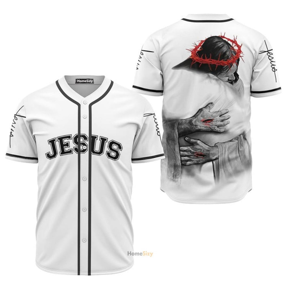 Jesus Hug Embracing Christ - Baseball Jersey
