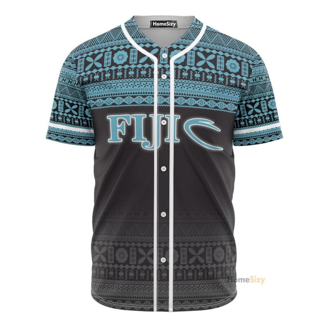 Fiji Rugby Fijian Tapa Pattern - Baseball Jersey