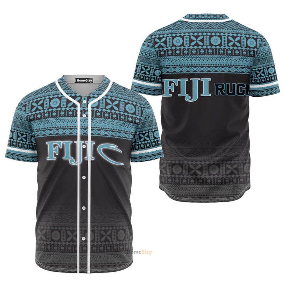 Fiji Rugby Fijian Tapa Pattern - Baseball Jersey