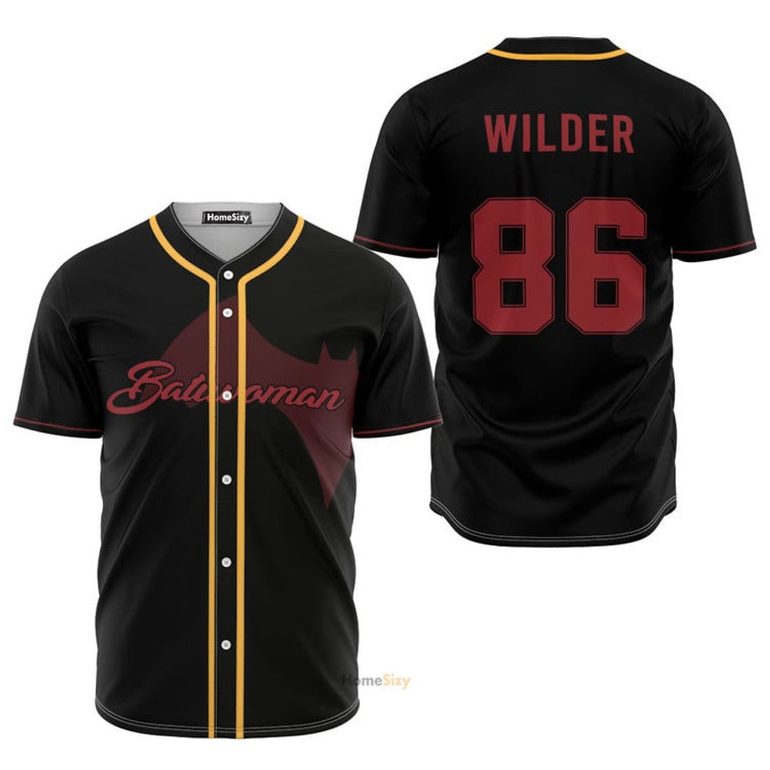 Batwoman Black Red - Baseball Jersey