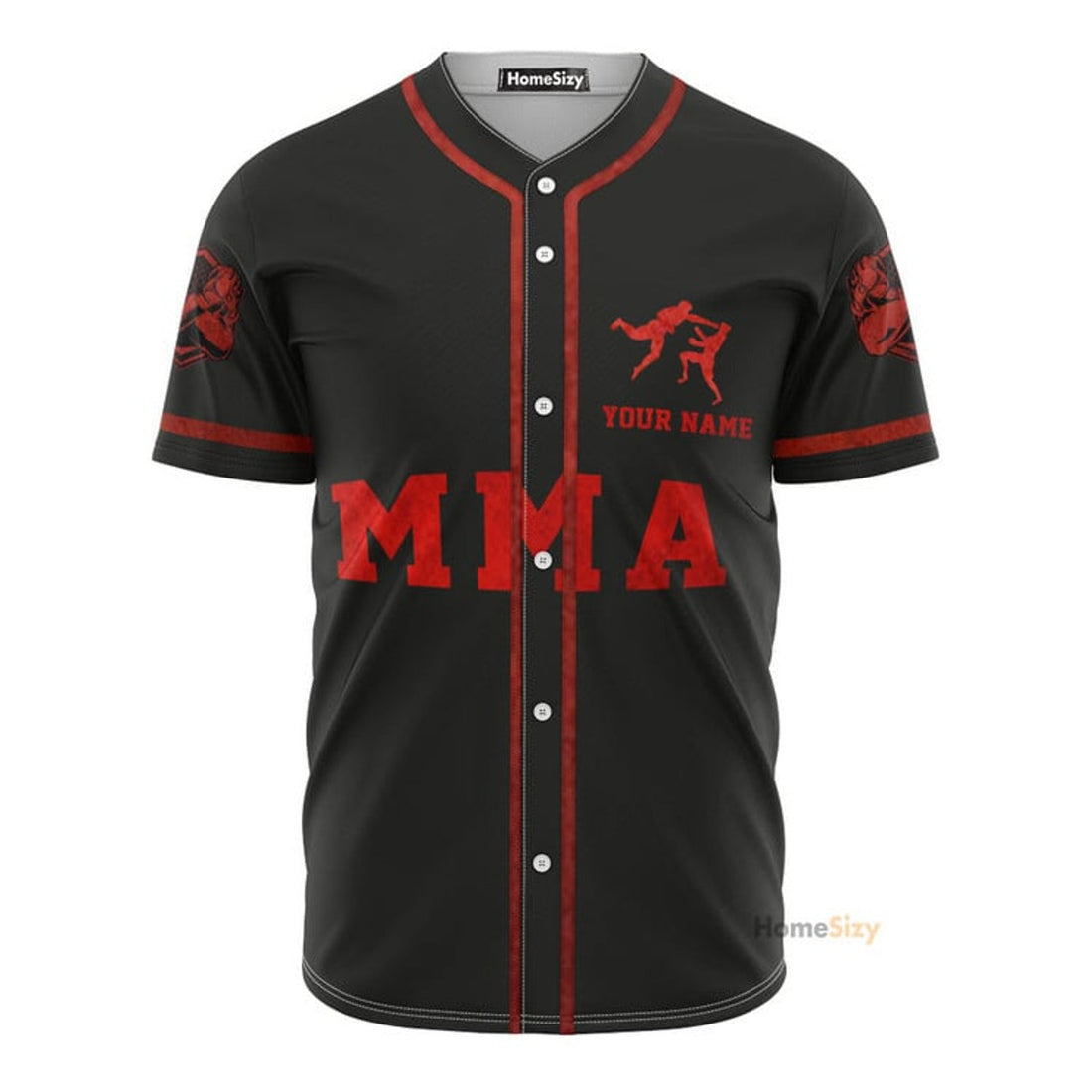 Custom Name MMA Mixed Martial Arts - Personalized Baseball Jersey