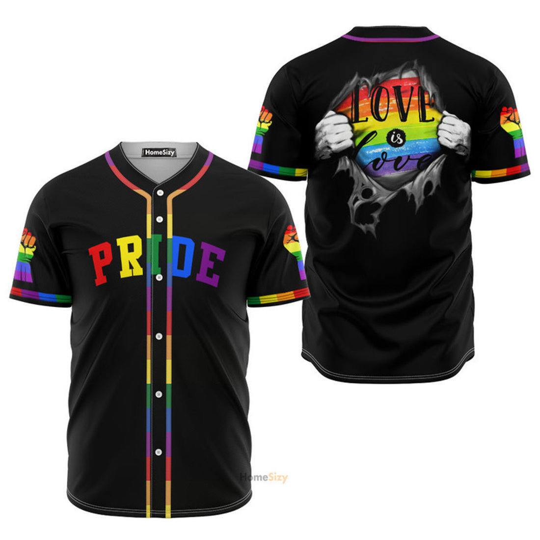 LGBT Pride Love Is Love - Baseball Jersey