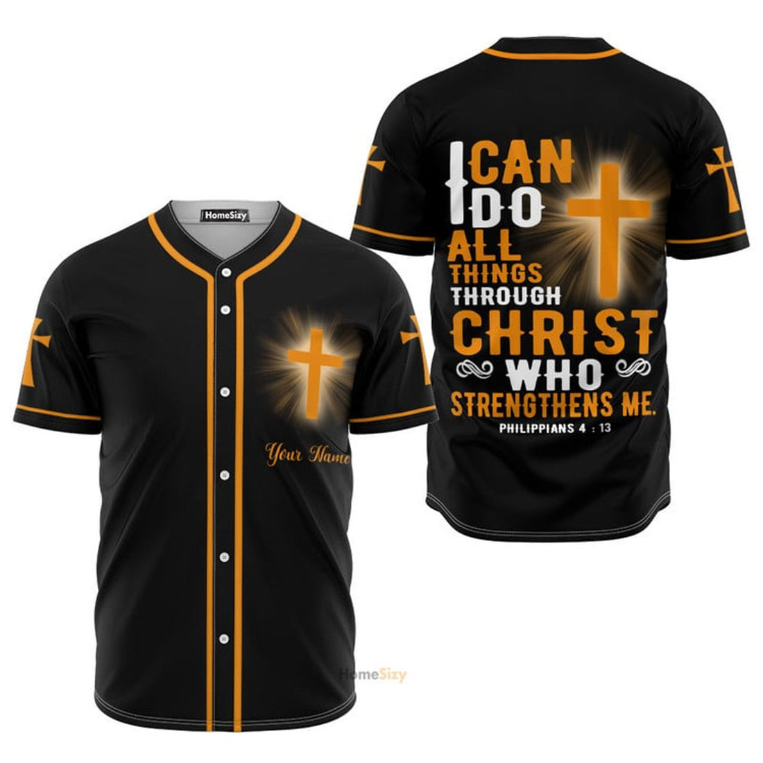 Custom Name I Can Do All Things Through Christ - Personalized Baseball Jersey