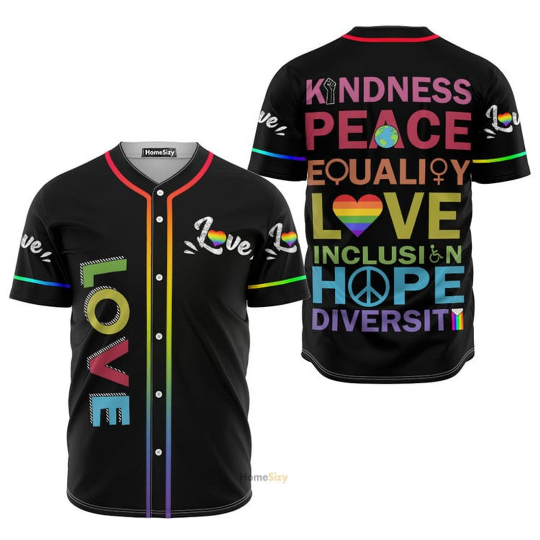 LGBT Love Love - Baseball Jersey