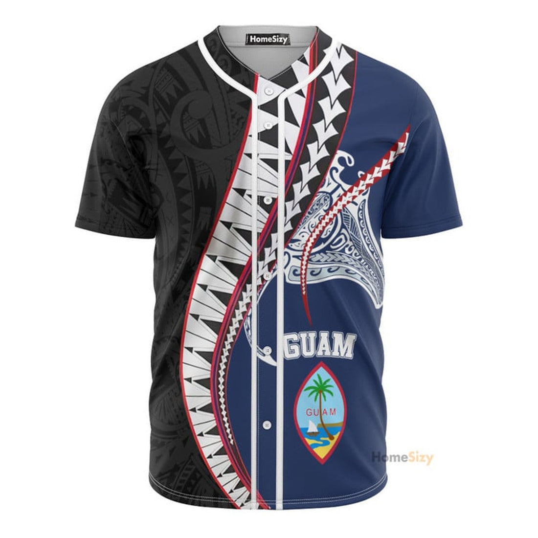 Guam Polynesian Manta - Baseball Jersey