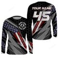 FUNSTUFFPRINT Custom Racing Jersey, Patriotic Work Less Ride More Dirt Bike Motocross Racewear 3D Long Sleeve T-Shirt