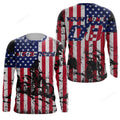 FUNSTUFFPRINT Custom American Flag Motocross , Patriotic MX Racing Motorcycle Jersey 3D Long Sleeve T-Shirt
