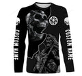 FUNSTUFFPRINT Custom Riding Jersey 3D Skull Biker Motorcycle Racing Shirt, Off-Road Motocross Riders Racewear 3D Long Sleeve T-Shirt