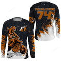 FUNSTUFFPRINT Custom ATV Motocross Jersey Men Orange Quad Bike Shirt Extreme Off-Road ATV MX Racing 3D Long Sleeve T-Shirt