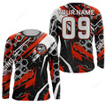 FUNSTUFFPRINT Custom extreme Motocross racing jersey, biker Live To Ride off-road red MX 3D Long Sleeve T-Shirt