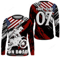 FUNSTUFFPRINT Custom American flag Motocross jersey, MX racing biker extreme motorcycle 3D Long Sleeve T-Shirt