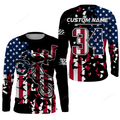 FUNSTUFFPRINT Custom Dirt Bike Racing Jersey, Patriotic Motocross American Off-Road Riding Jersey 3D Long Sleeve T-Shirt