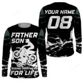 FUNSTUFFPRINT Custom Father & Son Riding Partners Personalized Riding Jersey, UV Racing Shirt Motocross Dirt Bike Dad 3D Long Sleeve T-Shirt