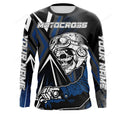 FUNSTUFFPRINT Custom Extreme Motocross Custom Jersey T-shirt UV Protect, Skull Biker UPF 30+ Youth 3D Long Sleeve T-Shirt