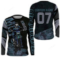FUNSTUFFPRINT Custom Motocross Jersey UPF 30+, Extreme Motocross Racing , Off-Road Adult 3D Long Sleeve T-Shirt