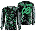 FUNSTUFFPRINT Custom Motocross Rider Personalized , Dirt Bike Off-road Motorcycle Racewear 3D Long Sleeve T-Shirt