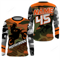 FUNSTUFFPRINT Custom Camo Motocross Jersey, UV Protect, Dirt Bike Racing Motorcycle Off-road Riders 3D Long Sleeve T-Shirt