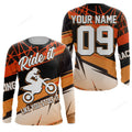 FUNSTUFFPRINT Custom Ride It Like You Stole It Motocross Jersey Adult, Dirt Bike 3D Long Sleeve T-Shirt