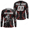 FUNSTUFFPRINT Custom Motocross Jersey, Dirt Bike Shirt Off-Road, Men Motorcycle 3D Long Sleeve T-Shirt