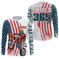 FUNSTUFFPRINT Custom American Flag Motocross Jersey Men Women Custom Dirt Bike Shirt Patriotic Off-Road 3D Long Sleeve T-Shirt