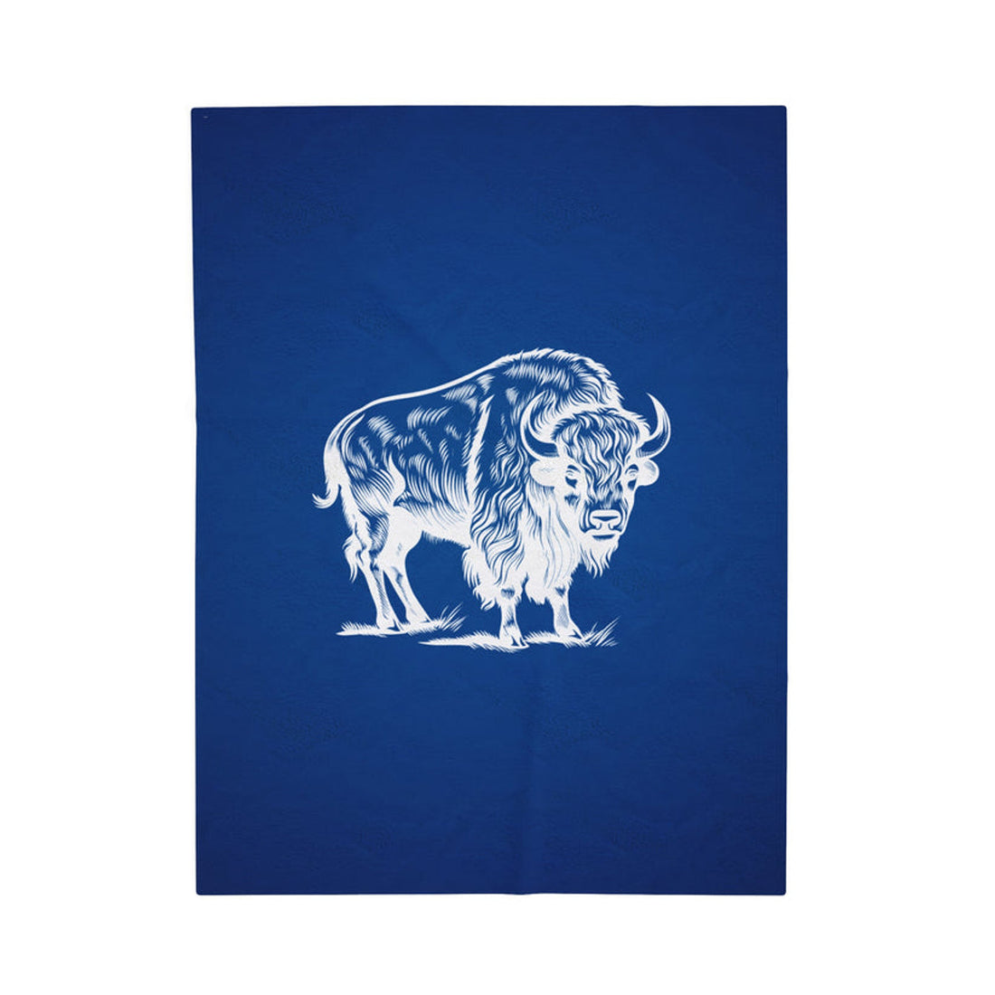 FUNSTUFFPRINT White Bison Velveteen Plush Blanket