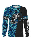 FUNSTUFFPRINT Custom Bass Fishing Sea Camo Full Printing Shirts Gift 3D Long Sleeve T-Shirt