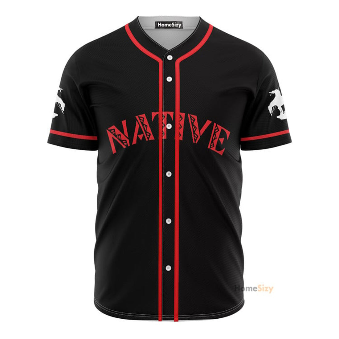 Native American Black Red - Baseball Jersey