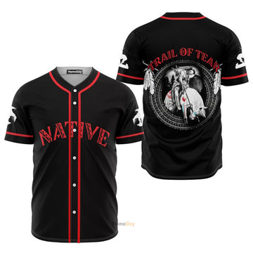 Native American Black Red - Baseball Jersey