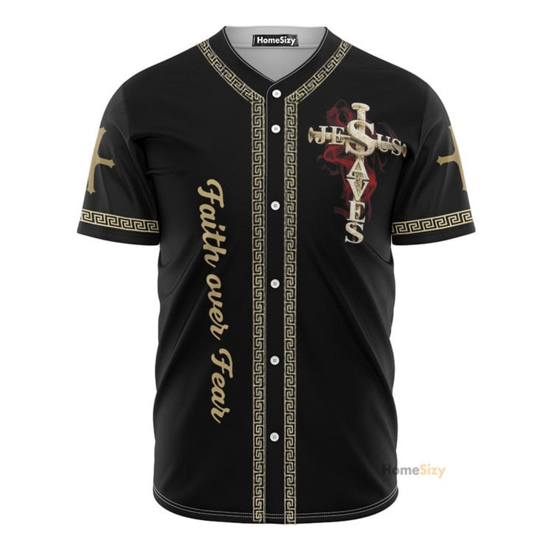Holiday Jesus Faith Over Fear - Baseball Jersey