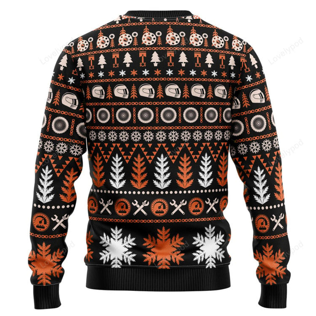 FUNSTUFFPRINT Braaap Moto Orange Ugly Christmas Sweater, Biker sweatshirt, Funny Ugly Christmas Sweater, Christmas gift for motor lover Ugly Sweater