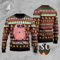FUNSTUFFPRINT Hamsome Cute Pig Ugly Christmas Sweater for men and women Ugly Sweater