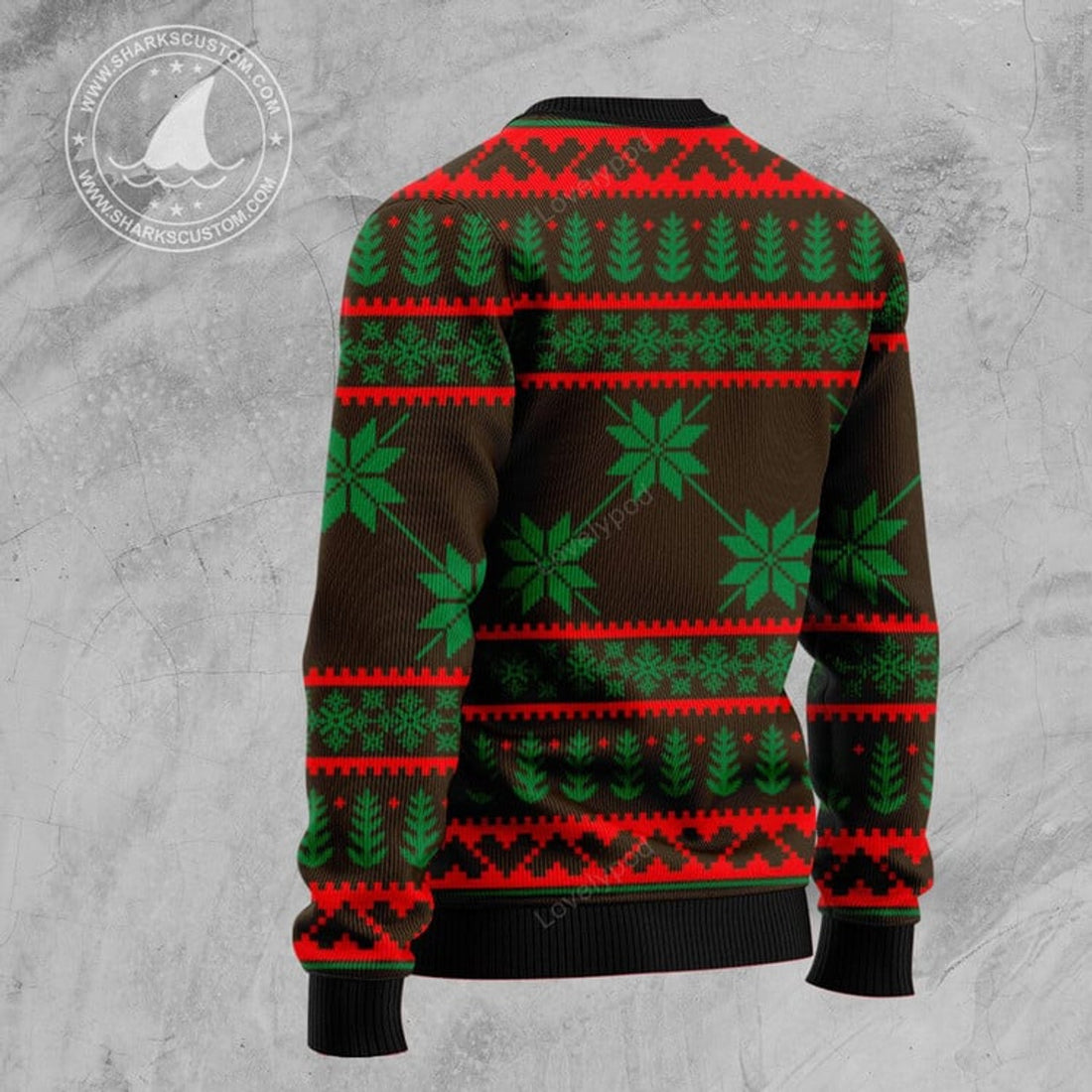 FUNSTUFFPRINT Golden Retriever Woofmas Ugly Christmas Sweater Ugly Sweater