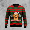 FUNSTUFFPRINT Golden Retriever Woofmas Ugly Christmas Sweater Ugly Sweater