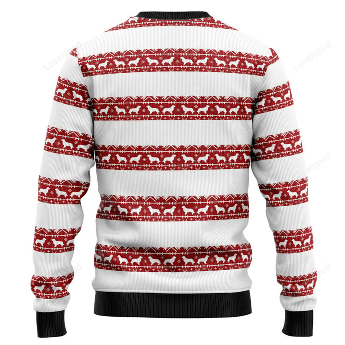 FUNSTUFFPRINT Golden Retriever Wearing Santaâ€˜s Hat Ugly Christmas Sweater Ugly Sweater