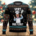 FUNSTUFFPRINT Funny Swedish Chef Vert Der Ferk Ugly Christmas Sweater Ugly Sweater