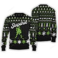 FUNSTUFFPRINT Slapshot Hockey Ugly Christmas Sweater, Hockey Ugly Christmas Sweaters for Men and Women Ugly Sweater