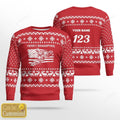 FUNSTUFFPRINT Custom name and number Motocross rider Ugly Christmas sweater red, Motocross biker sweatshirt, Christmas gift for motocross lover Ugly Sweater