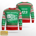 FUNSTUFFPRINT Custom name and number Motocross rider Ugly Christmas sweater red, Motocross biker sweatshirt, Christmas gift for motocross Ugly Sweater