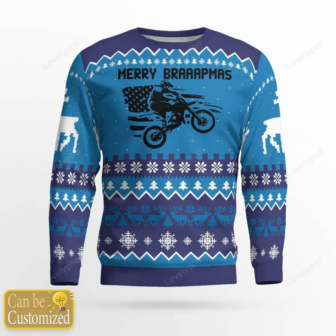 FUNSTUFFPRINT Custom name and number Motocross rider 12 Ugly Christmas sweater for men, Motocross biker sweatshirt, gift for motocross lover Ugly Sweater