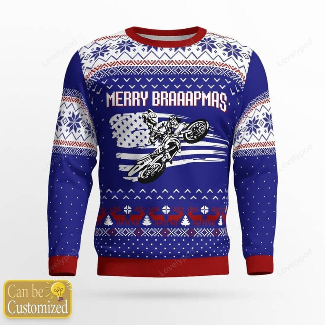 FUNSTUFFPRINT Custom name and number Motocross rider 10 Ugly Christmas sweater for men, Motocross biker sweatshirt, gift for motocross lover Ugly Sweater