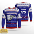 FUNSTUFFPRINT Custom name and number Motocross rider 10 Ugly Christmas sweater for men, Motocross biker sweatshirt, gift for motocross lover Ugly Sweater