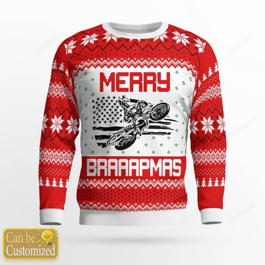 FUNSTUFFPRINT Custom name and number Christmas Motocross rider 9 Ugly Christmas sweater for men, Motocross biker sweatshirt, gift for motocross lover Ugly Sweater
