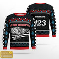 FUNSTUFFPRINT Custom name Braaap Moto Ugly Christmas Sweater, Custom Name Moto Ugly Sweater, Funny Christmas Sweater, Christmas Gifts Ugly Sweater